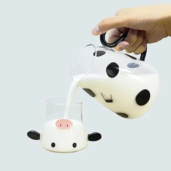 Cow Carafe Pitcher Cow Water Pitcher With Cup Bedside Water Carafe Cow Glass Set Cow Pitcher Water Carafe With Glass Cup For Nightstand - Bellarte Enchanté Cow Carafe Pitcher Cow Water Pitcher With Cup Bedside Water Carafe Cow Glass Set Cow Pitcher Water Carafe With Glass Cup For Nightstand